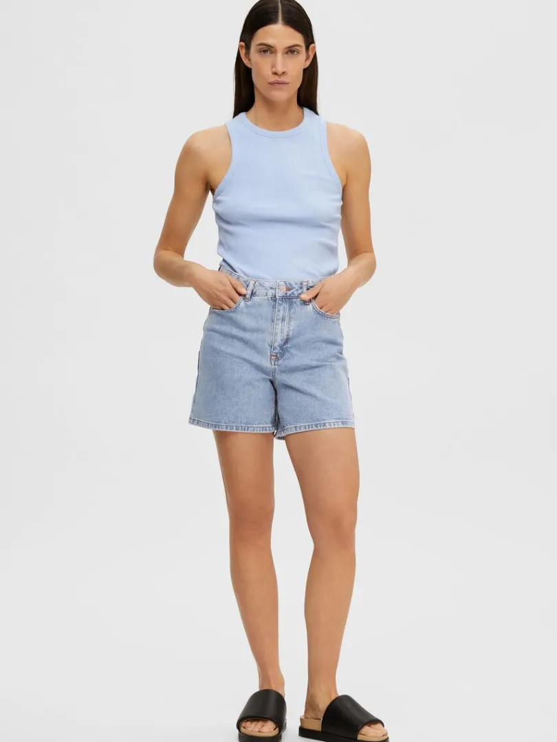 hjtaljede_denimshorts_3-1.webp Shorts>SELECTED HØJTALJEDE DENIMSHORTS Blue