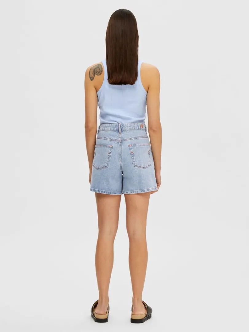 hjtaljede_denimshorts_5-1.webp Shorts>SELECTED HØJTALJEDE DENIMSHORTS Blue