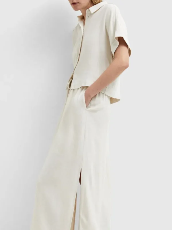 Nederdele>SELECTED HØJTALJET MAXINEDERDEL Beige