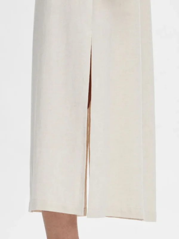 Nederdele>SELECTED HØJTALJET MAXINEDERDEL Beige