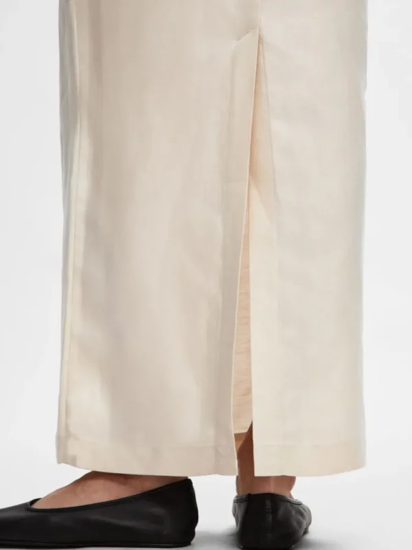 Nederdele>SELECTED HØJTALJET MAXINEDERDEL Beige