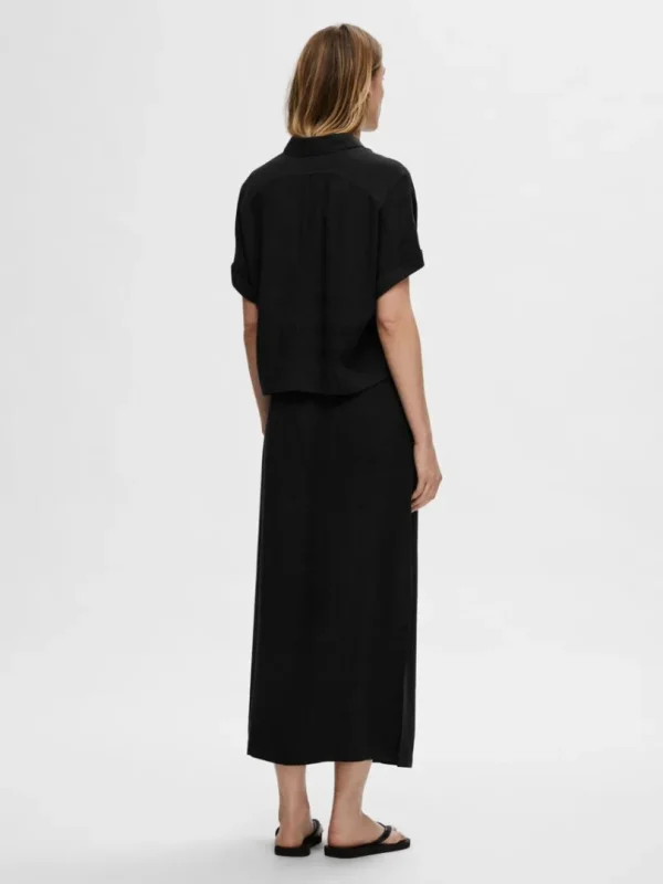 Nederdele>SELECTED HØJTALJET MAXINEDERDEL Black