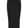 Nederdele>SELECTED HØJTALJET MIDINEDERDEL Black