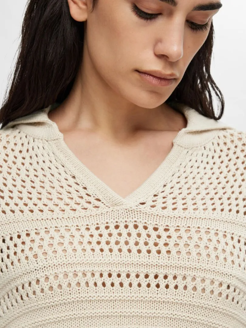 hklestil_pullover_3.webp Strik>SELECTED HÆKLESTIL PULLOVER Beige