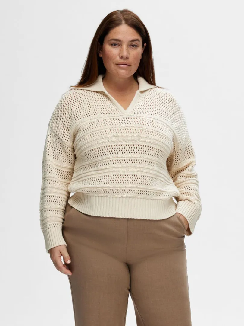 hklestil_pullover_7.webp Strik>SELECTED HÆKLESTIL PULLOVER Beige