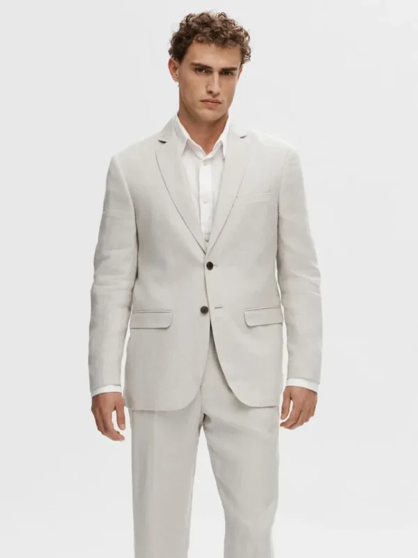 Jakkesæt & Blazers>SELECTED 100% HØR BLAZER Beige