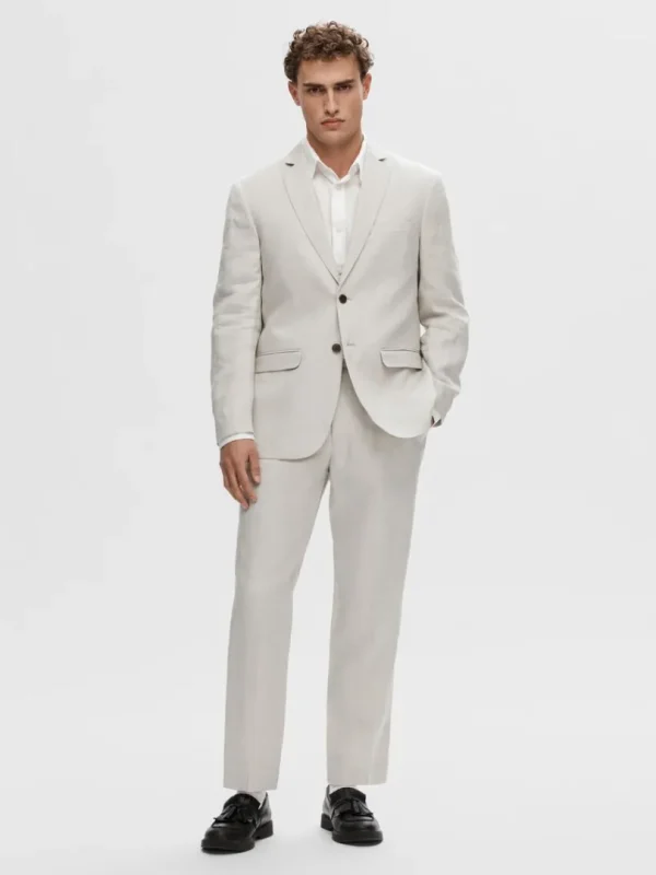 Jakkesæt & Blazers>SELECTED 100% HØR BLAZER Beige