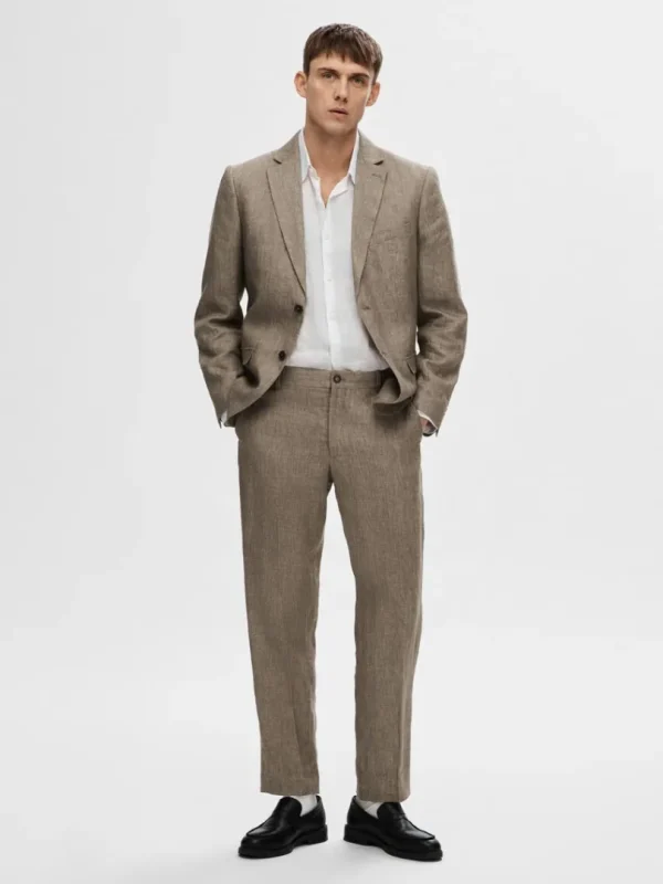 Jakkesæt & Blazers>SELECTED 100% HØR BLAZER Brown