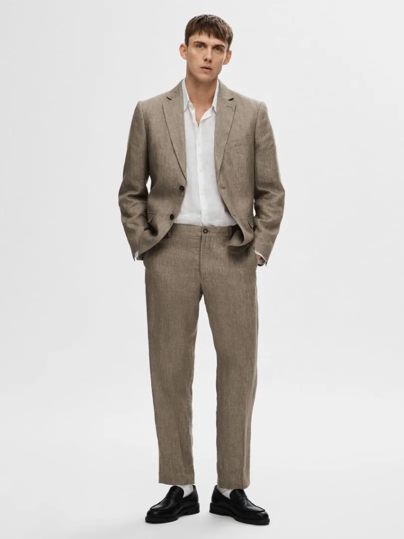 hr_blazer_2.webp Jakkesæt & Blazers>SELECTED 100% HØR BLAZER Brown