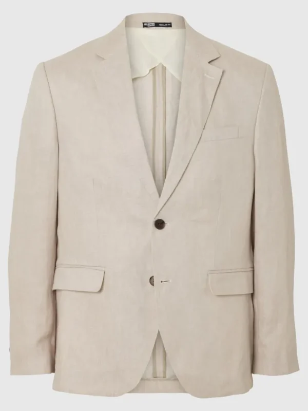 Jakkesæt & Blazers>SELECTED 100% HØR BLAZER Beige