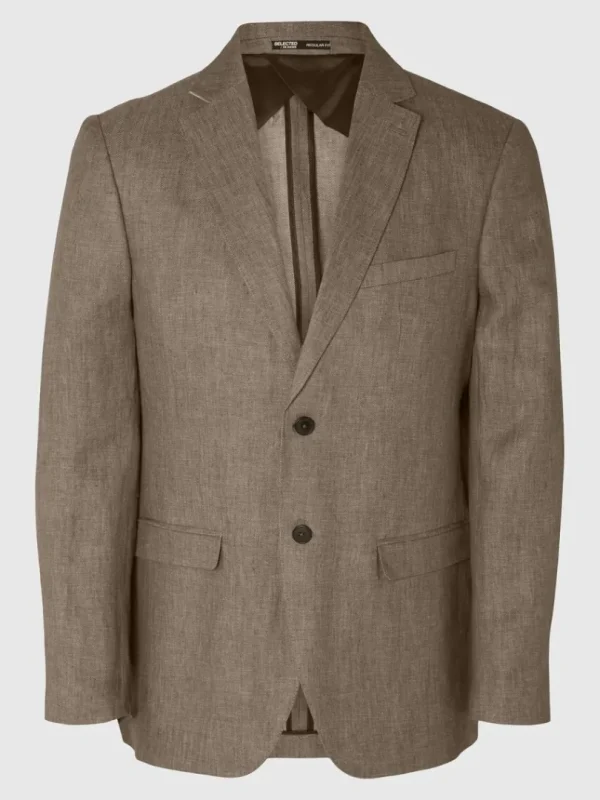 Jakkesæt & Blazers>SELECTED 100% HØR BLAZER Brown