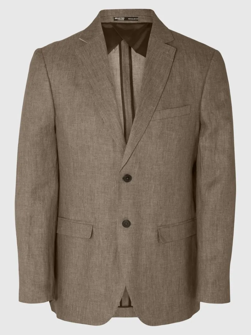 hr_blazer_4.webp Jakkesæt & Blazers>SELECTED 100% HØR BLAZER Brown