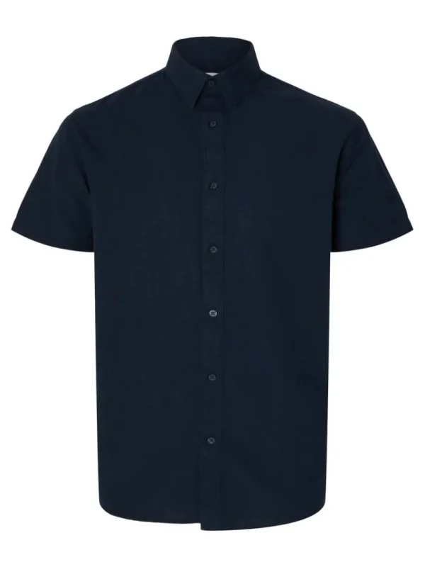 Skjorter>SELECTED 100% HØR KORTÆRMET SKJORTE Blue