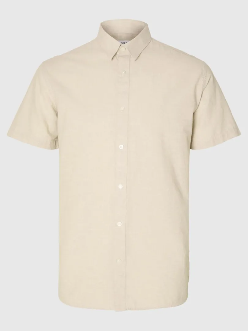 hr_kortrmet_skjorte_4.webp Skjorter>SELECTED 100% HØR KORTÆRMET SKJORTE Beige