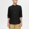 Skjorter>SELECTED 100% HØR LANGÆRMET SKJORTE Black