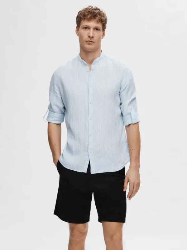 Skjorter>SELECTED 100% HØR LANGÆRMET SKJORTE Blue