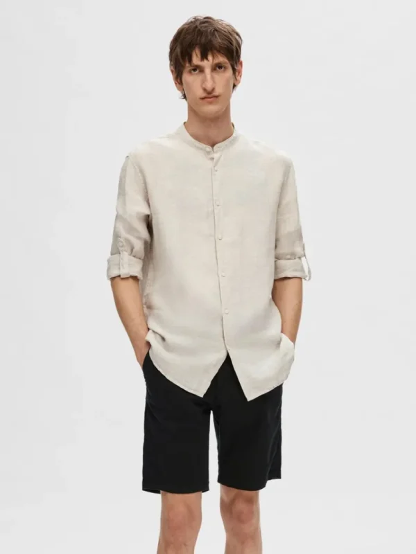 Skjorter>SELECTED 100% HØR LANGÆRMET SKJORTE Beige