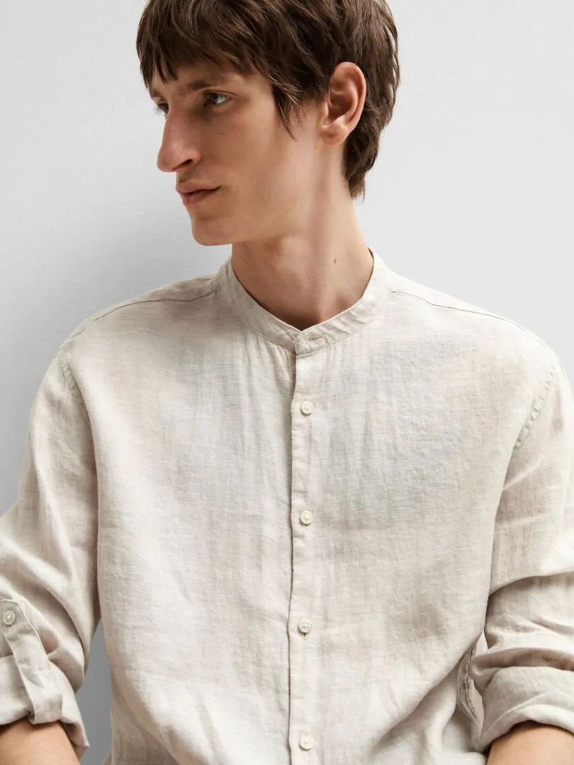 hr_langrmet_skjorte_3.webp Skjorter>SELECTED 100% HØR LANGÆRMET SKJORTE Beige