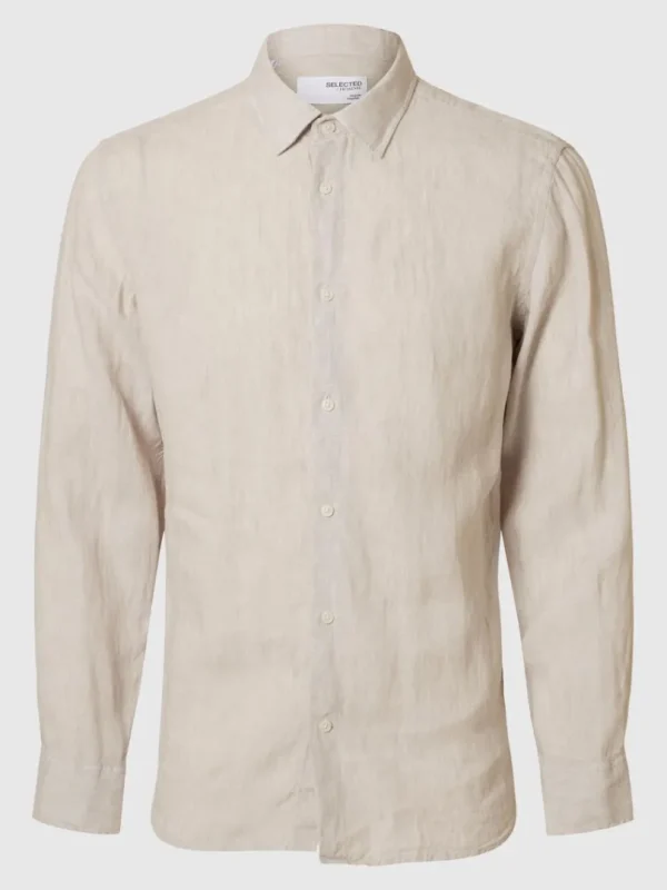 Skjorter>SELECTED 100% HØR SKJORTE Beige