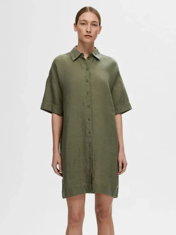 Kjoler>SELECTED HØR SKJORTEKJOLE Green
