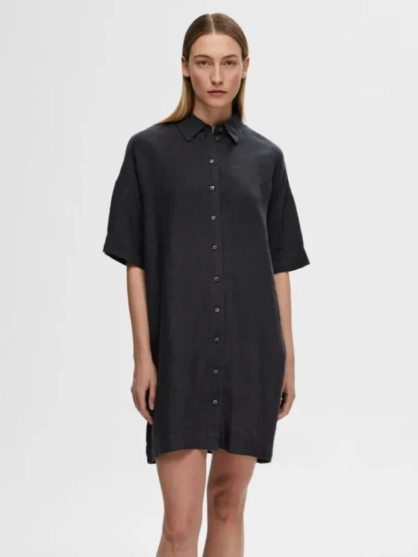 Kjoler>SELECTED HØR SKJORTEKJOLE Black