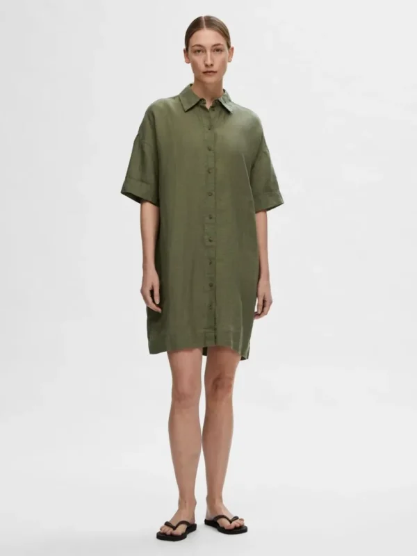 Kjoler>SELECTED HØR SKJORTEKJOLE Green