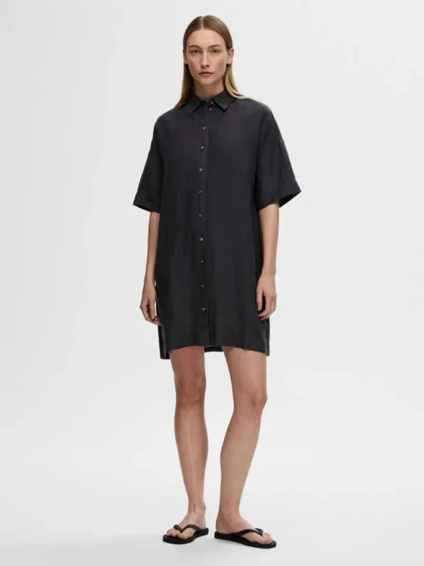 Kjoler>SELECTED HØR SKJORTEKJOLE Black