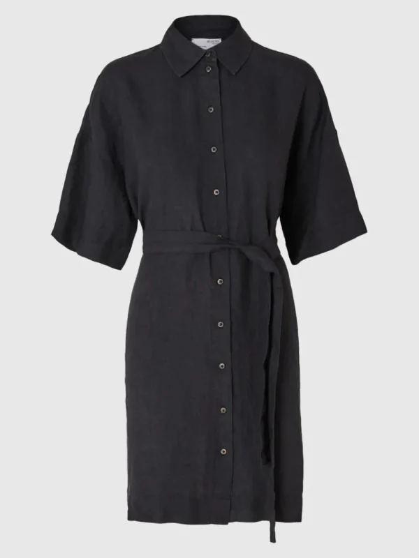 Kjoler>SELECTED HØR SKJORTEKJOLE Black