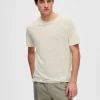 T-shirts>SELECTED HØR T-SHIRT Beige