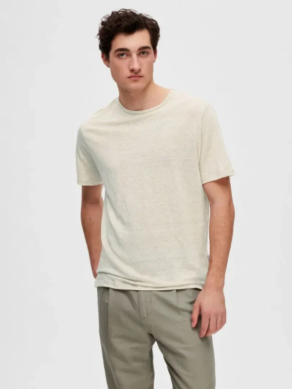 T-shirts>SELECTED HØR T-SHIRT Beige