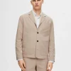 Jakkesæt & Blazers>SELECTED HYBRID BOMULD-SEERSUCKER BLAZER Beige