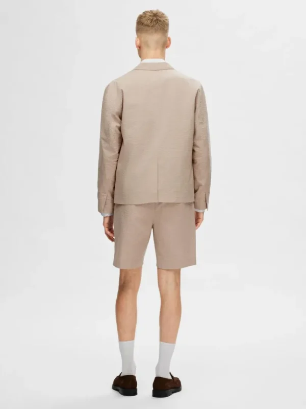 Jakkesæt & Blazers>SELECTED HYBRID BOMULD-SEERSUCKER BLAZER Beige