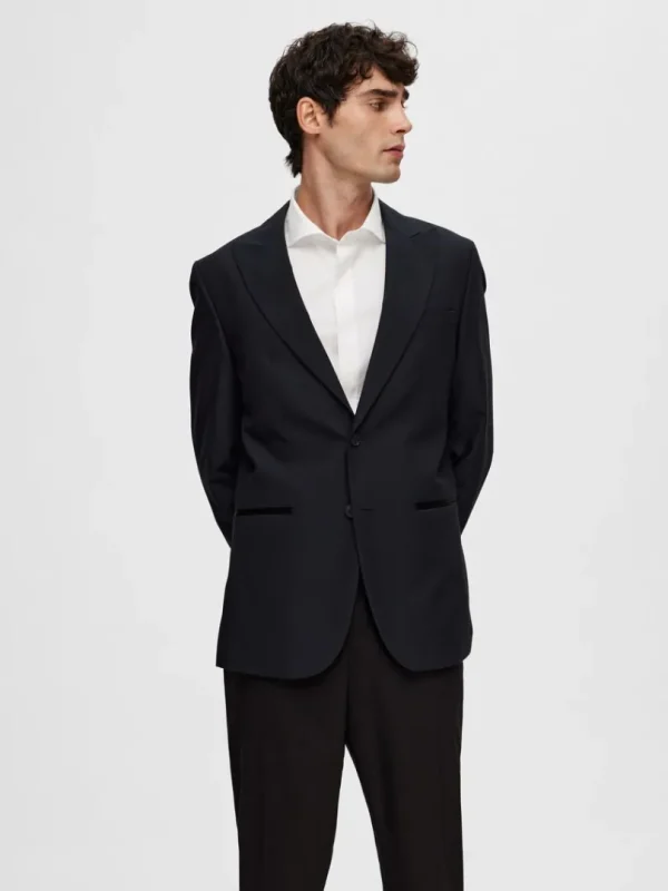 Jakkesæt & Blazers>SELECTED JACQUARD BLAZER Blue