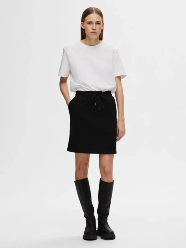 Nederdele>SELECTED JERSEY MININEDERDEL Black