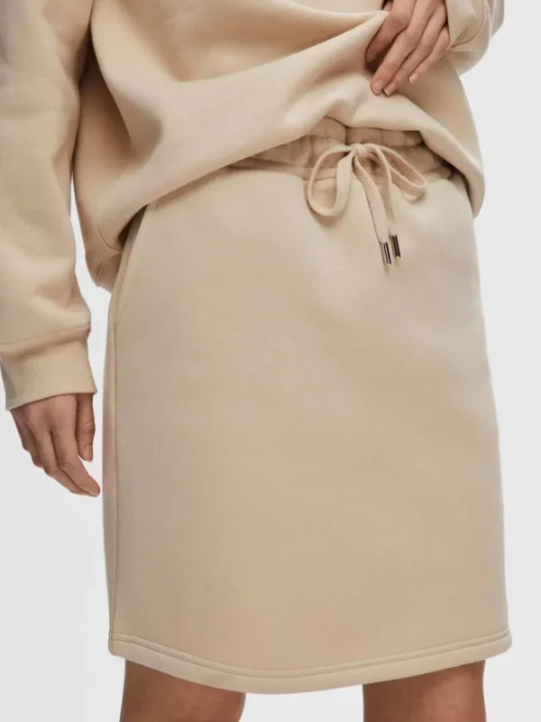 Nederdele>SELECTED JERSEY MININEDERDEL Beige
