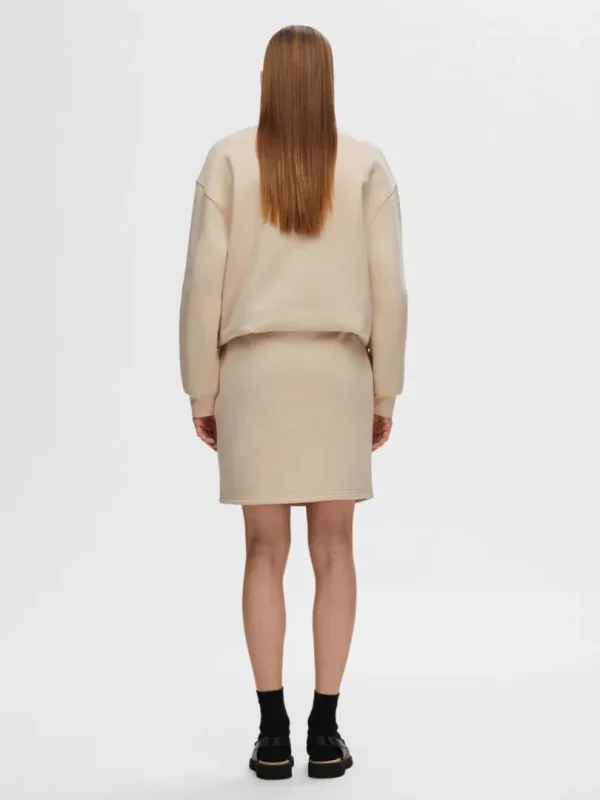 Nederdele>SELECTED JERSEY MININEDERDEL Beige