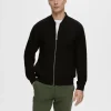 Overtøj>SELECTED JERSEY SWEATER Black