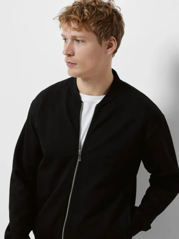 Overtøj>SELECTED JERSEY SWEATER Black