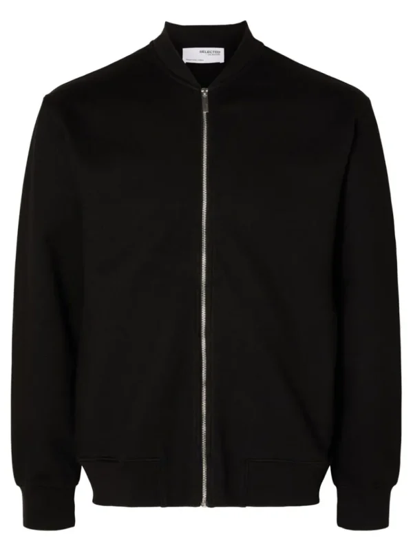 Overtøj>SELECTED JERSEY SWEATER Black