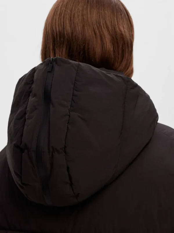 Overtøj>SELECTED JUSTERBAR PUFFERJAKKE Black