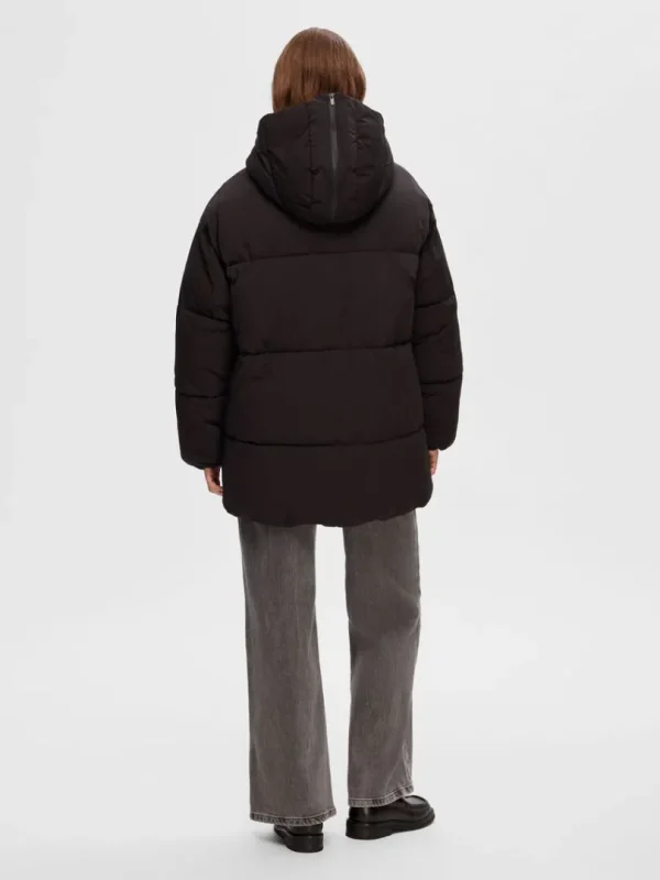 Overtøj>SELECTED JUSTERBAR PUFFERJAKKE Black