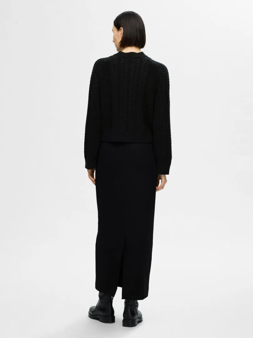 kabelstrik_cardigan_4-1.webp Strik>SELECTED KABELSTRIK CARDIGAN Black