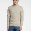 Strik>SELECTED KABELSTRIK PULLOVER Beige