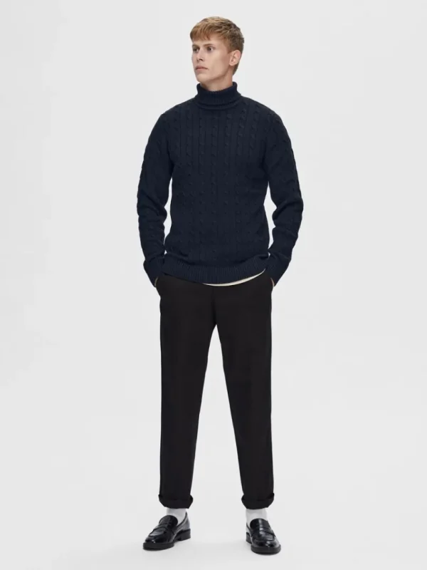 Strik>SELECTED KABELSTRIK PULLOVER Blue