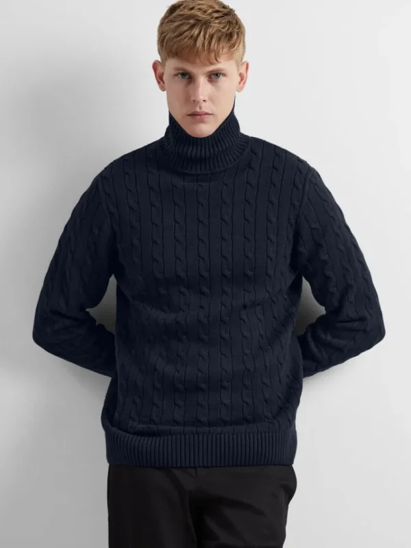 Strik>SELECTED KABELSTRIK PULLOVER Blue