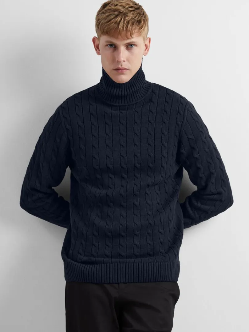 kabelstrik_pullover_2-1.webp Strik>SELECTED KABELSTRIK PULLOVER Blue
