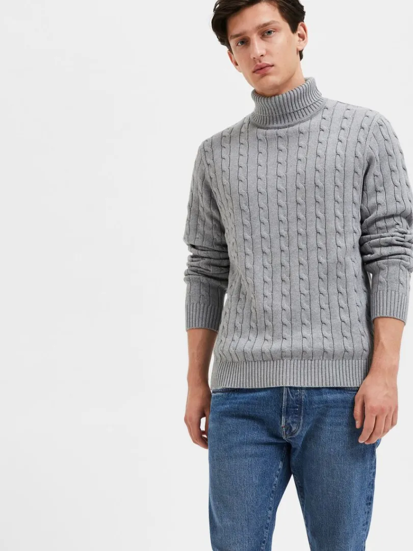 kabelstrik_pullover_2-3.webp Strik>SELECTED KABELSTRIK PULLOVER Grey