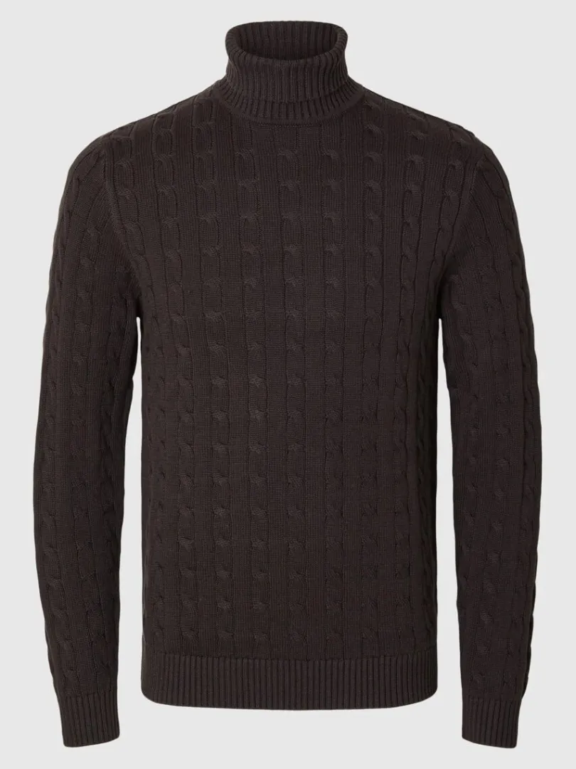 kabelstrik_pullover_4-4.webp Strik>SELECTED KABELSTRIK PULLOVER Brown
