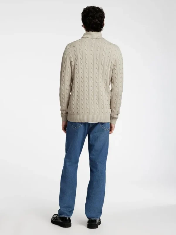 Strik>SELECTED KABELSTRIK PULLOVER Beige