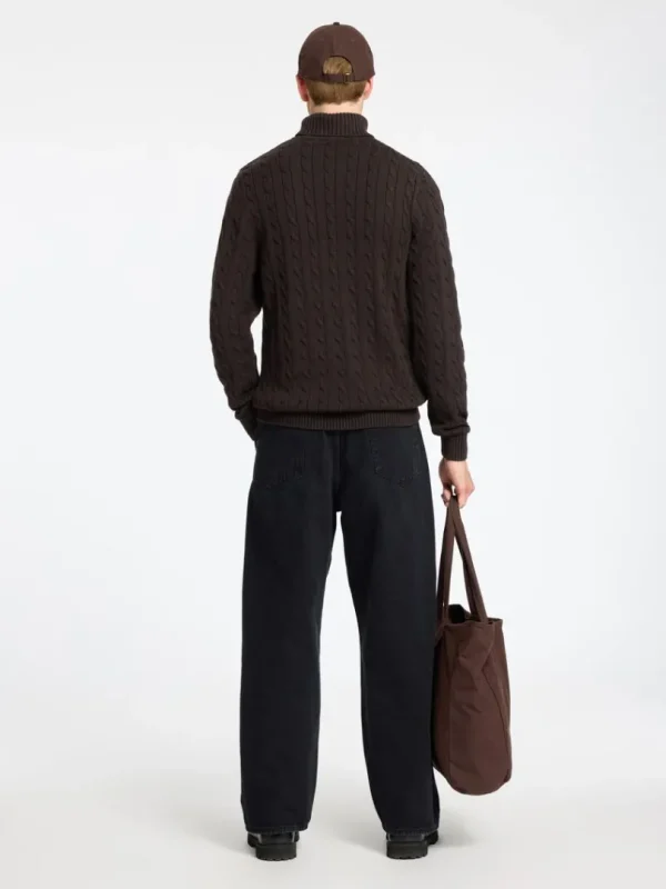 Strik>SELECTED KABELSTRIK PULLOVER Brown